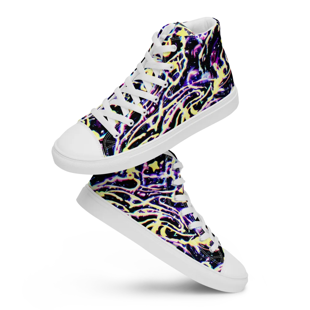 Plasma Vine on Women's High Top Canvas Shoes — Front
