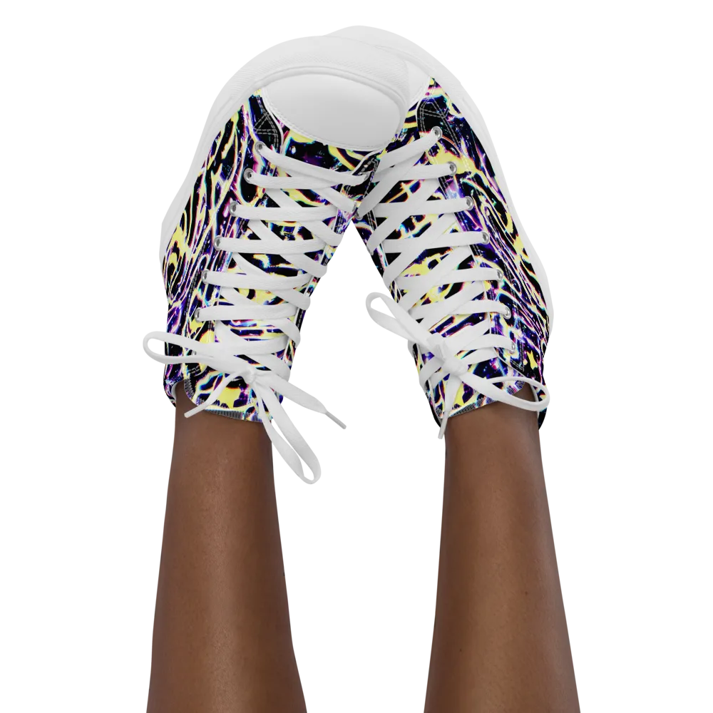 Plasma Vine on Women's High Top Canvas Shoes — Front