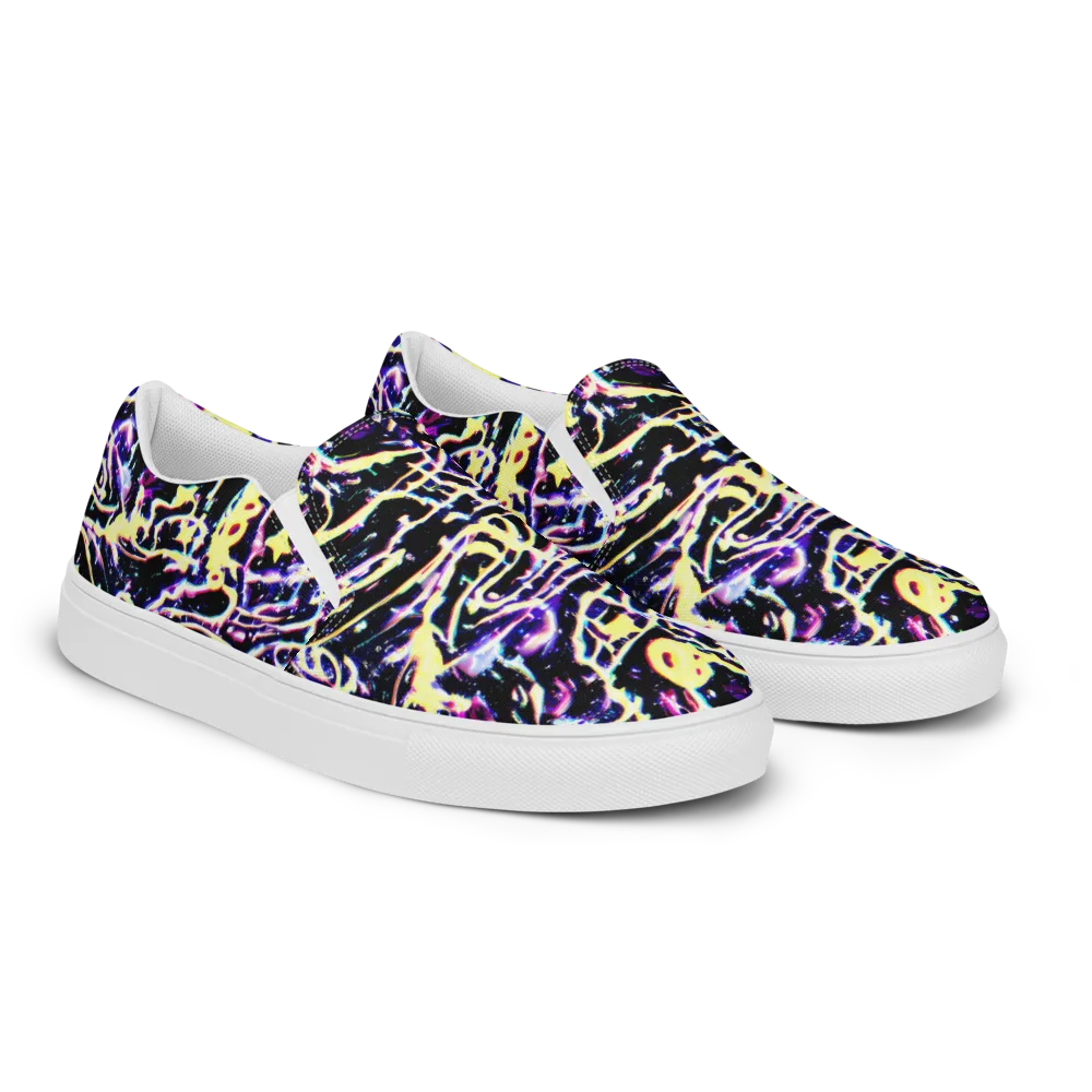 Plasma Vine on Men's Slip-On Canvas Shoes — Right Front