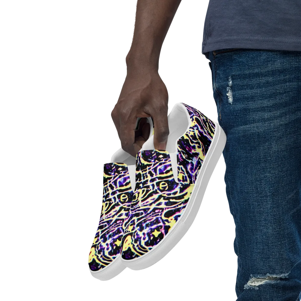 Plasma Vine on Men's Slip-On Canvas Shoes — Left Front