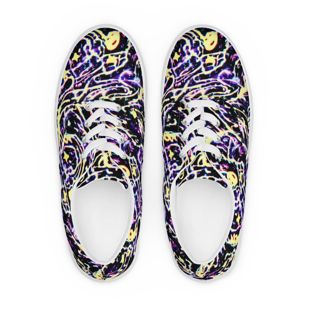 Plasma Vine on Men's Lace-Up Canvas Shoes — Front
