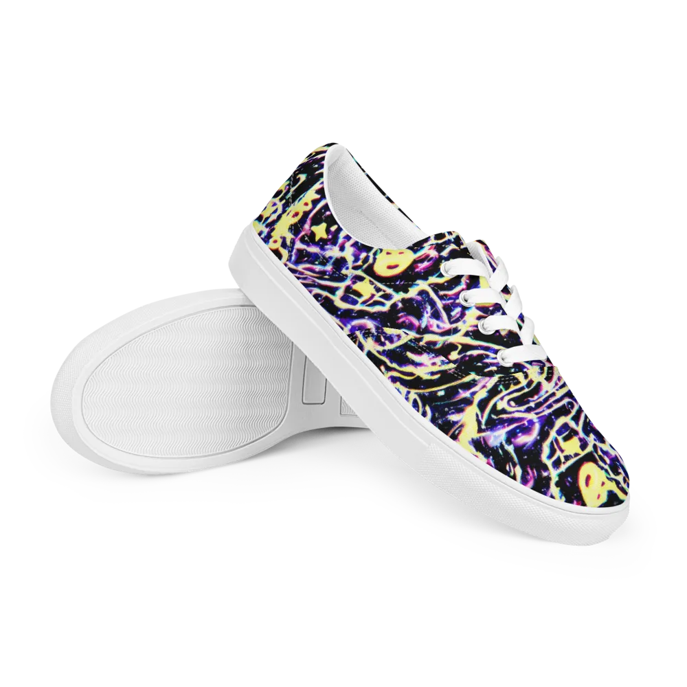 Plasma Vine on Men's Lace-Up Canvas Shoes — Right Front