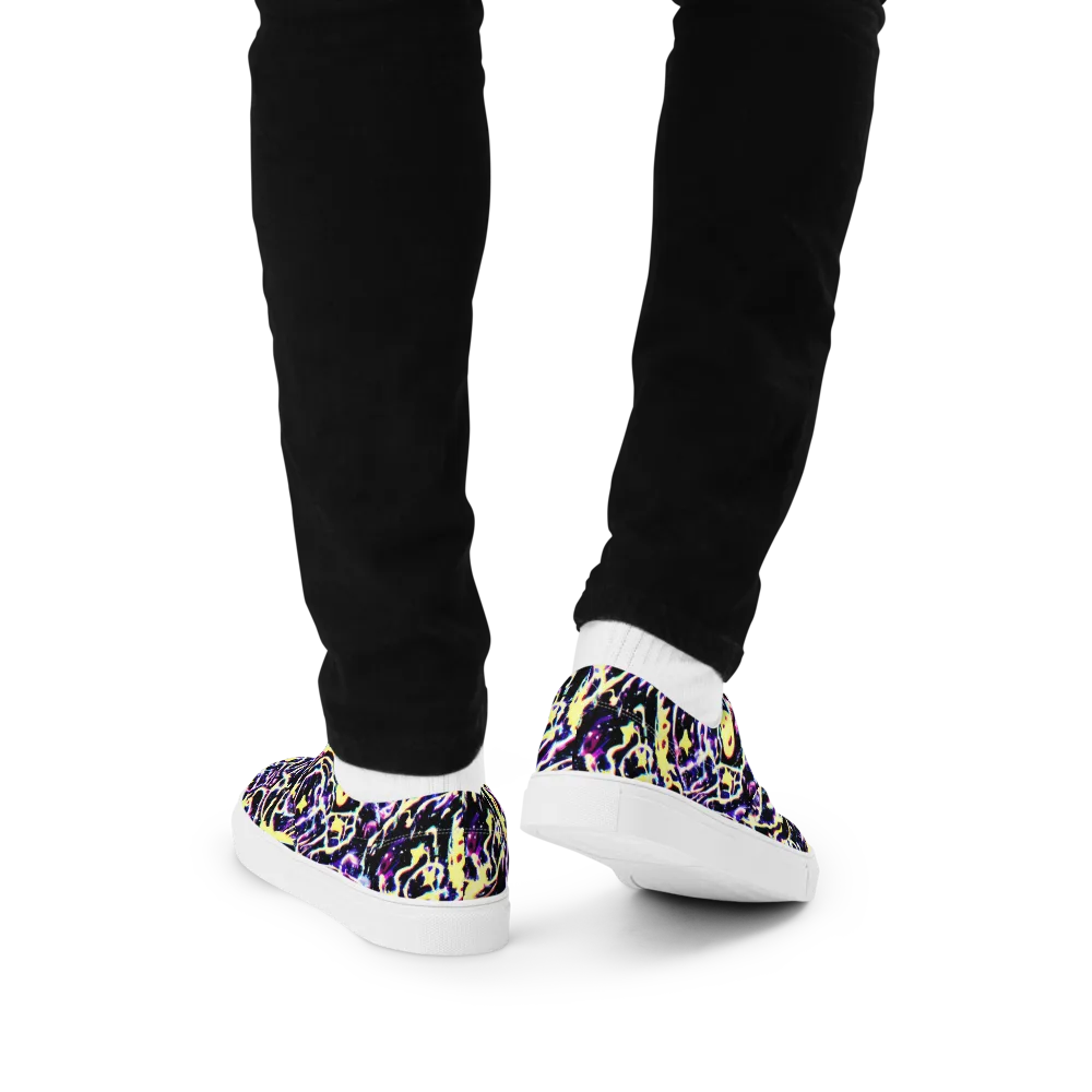 Plasma Vine on Men's Lace-Up Canvas Shoes — Back