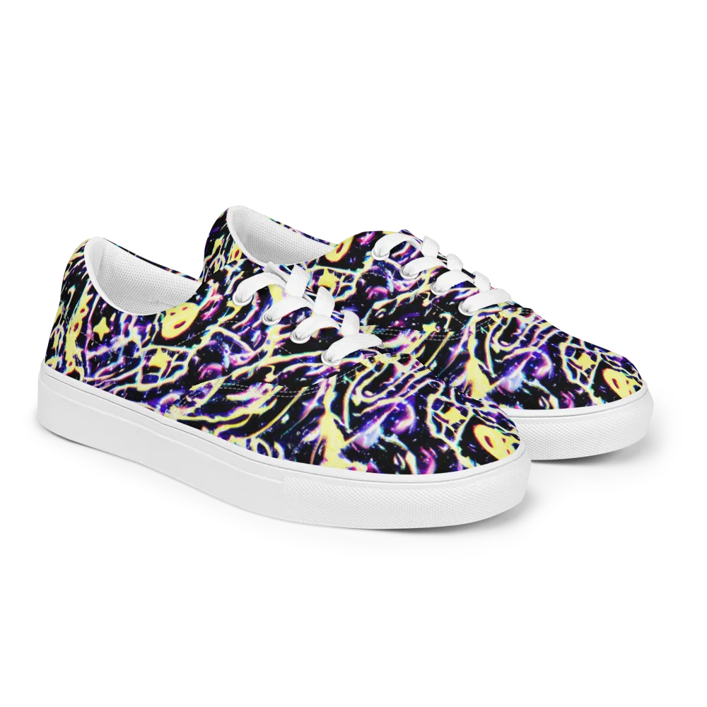 Plasma Vine on Men's Lace-Up Canvas Shoes — Right Front