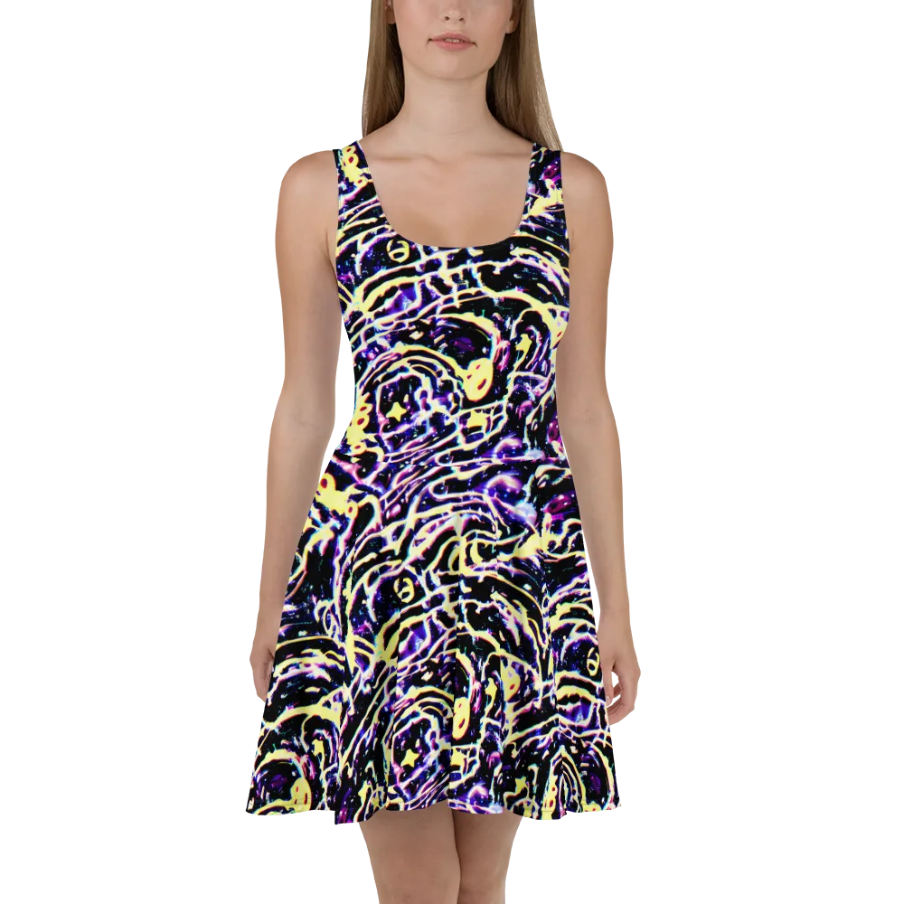 Plasma Vine on Skater Dress — Front