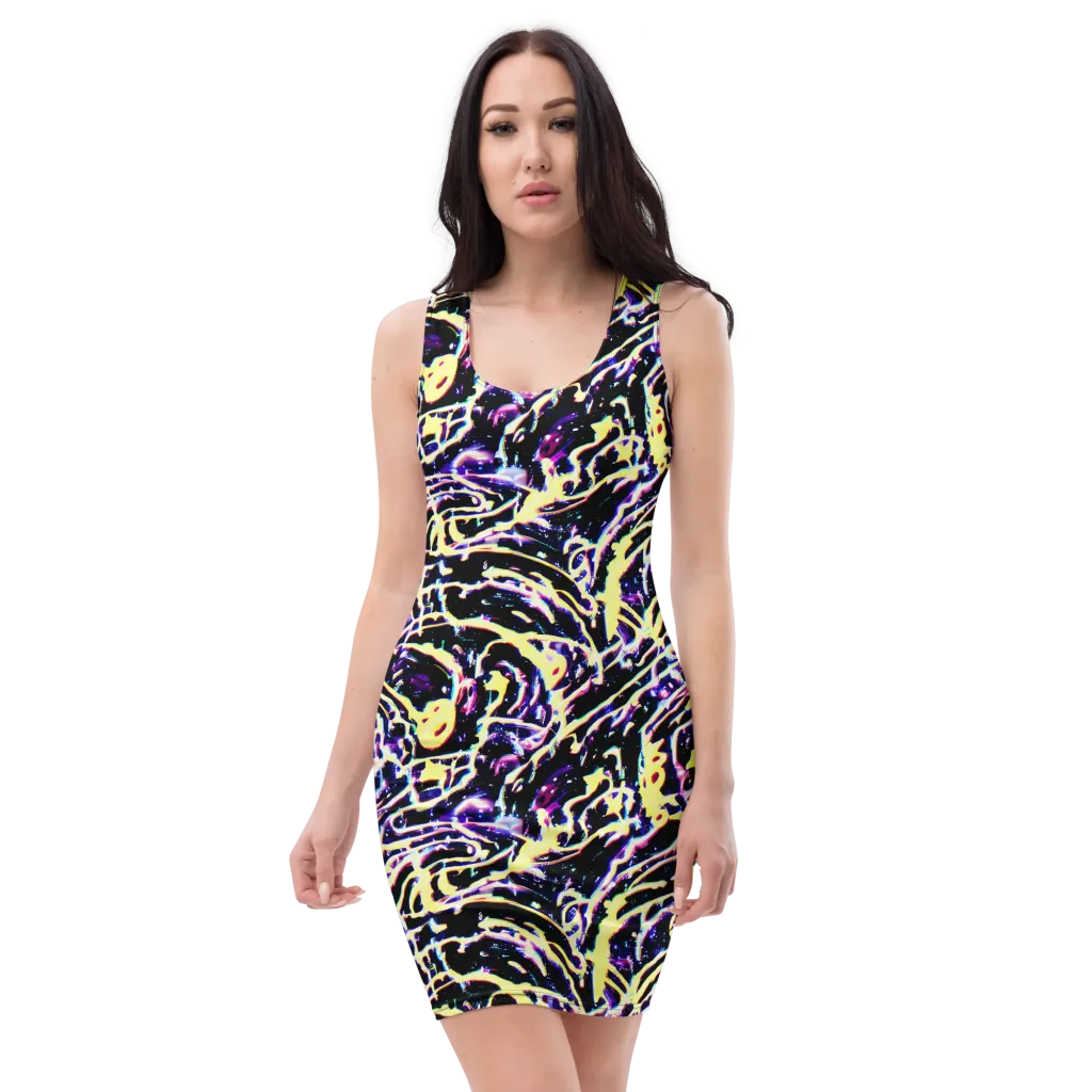 Plasma Vine on Bodycon Dress — Front