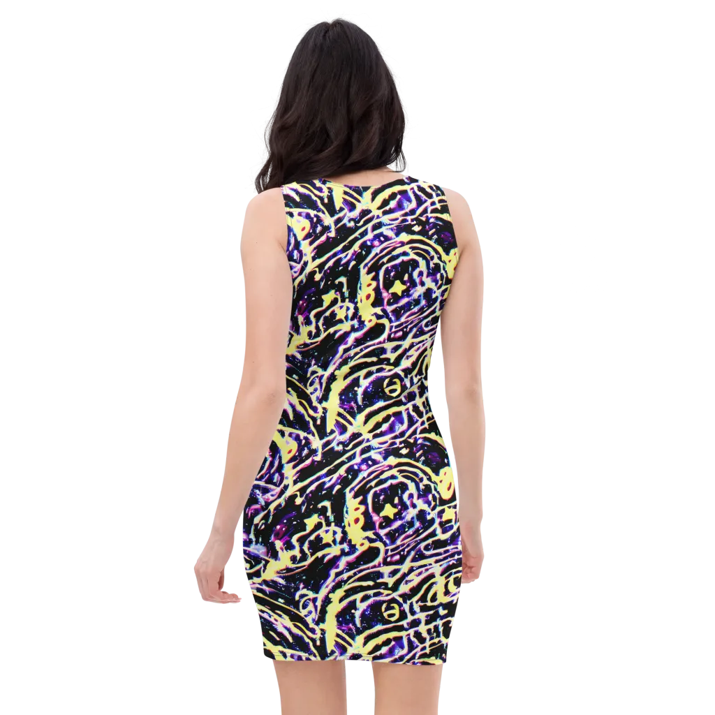 Plasma Vine on Bodycon Dress — Back