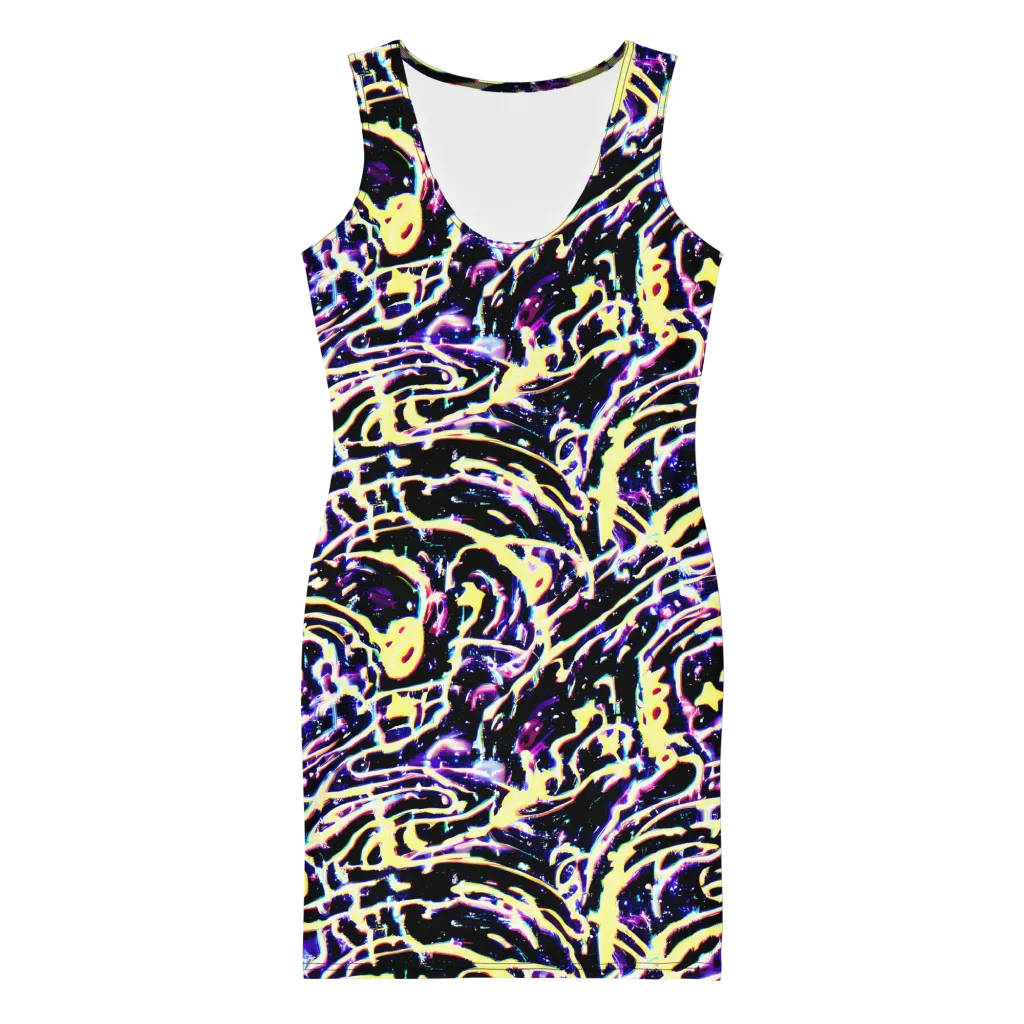 Plasma Vine on Bodycon Dress — Front