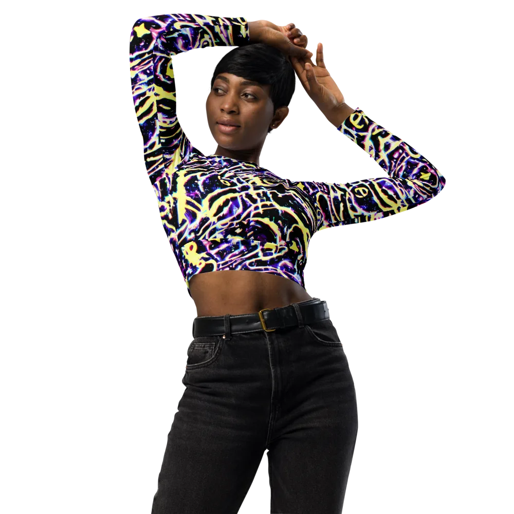 Plasma Vine on Long Sleeve Crop Top — Front