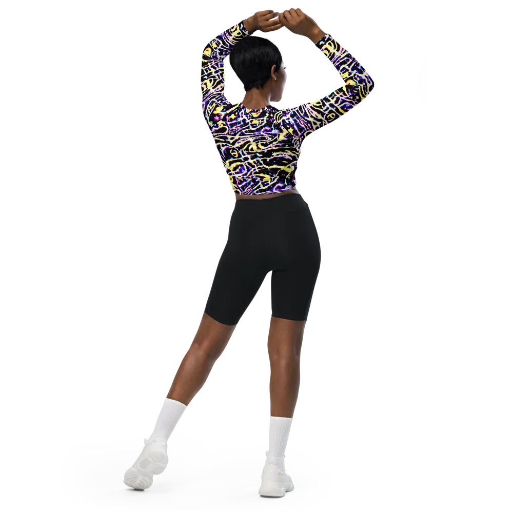 Plasma Vine on Long Sleeve Crop Top — Back