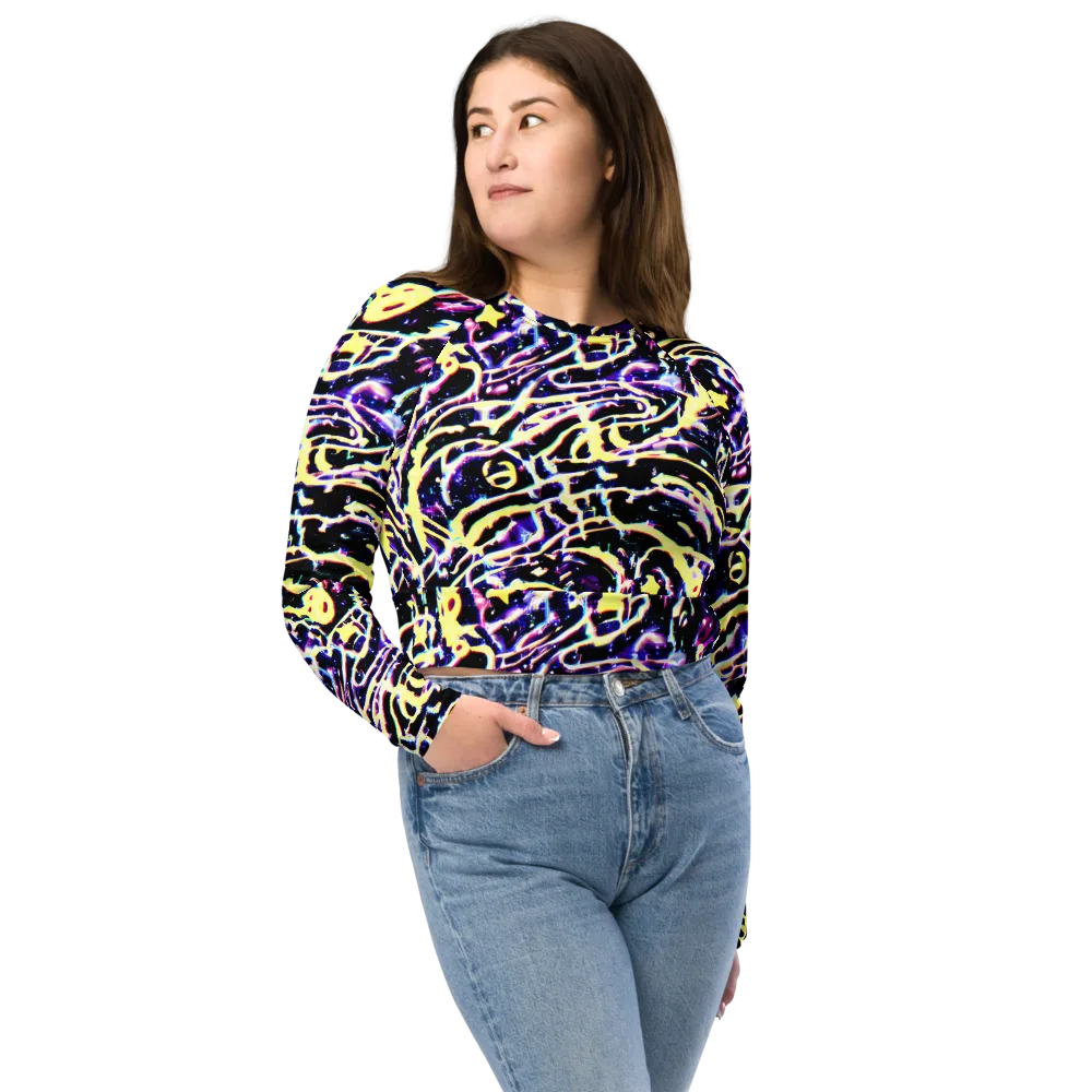 Plasma Vine on Long Sleeve Crop Top — Front