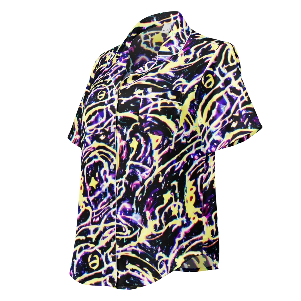 Plasma Vine on Women's Short Sleeve Pajama Top — Left Front