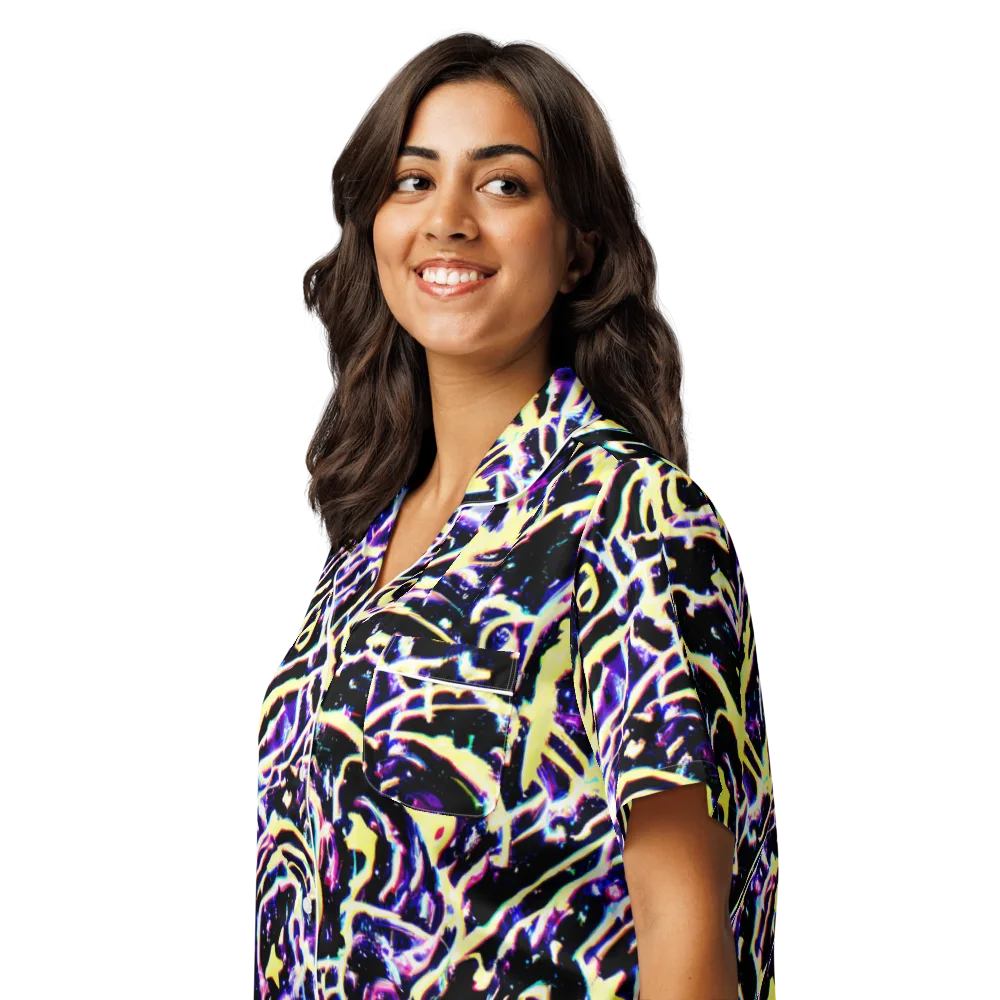 Plasma Vine on Women's Short Sleeve Pajama Top — Left Front
