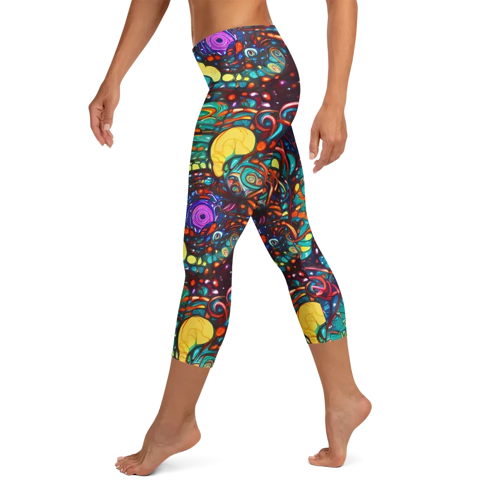 Ember Lagoon on Capri Leggings — Left