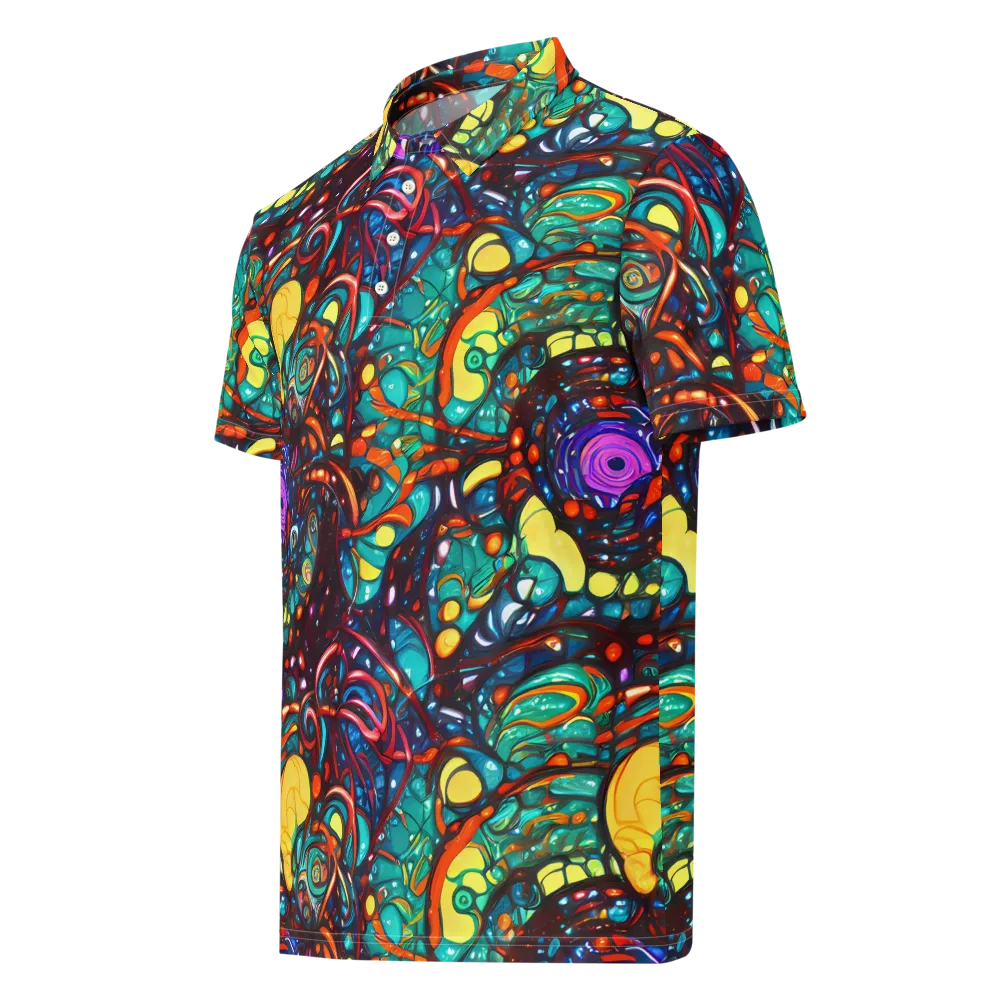Ember Lagoon on Men's Slim Fit Polo Shirt — Left Front