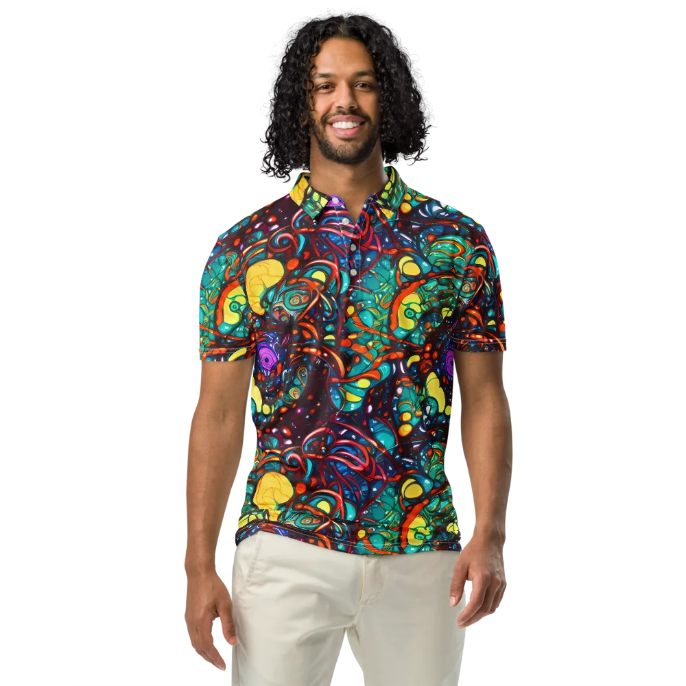 Ember Lagoon on Men's Slim Fit Polo Shirt — Front