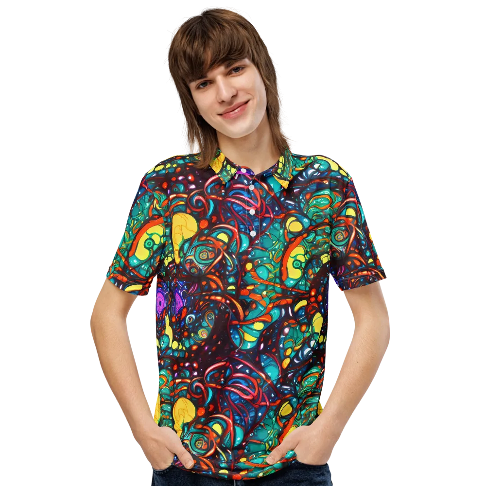 Ember Lagoon on Men's Slim Fit Polo Shirt — Front