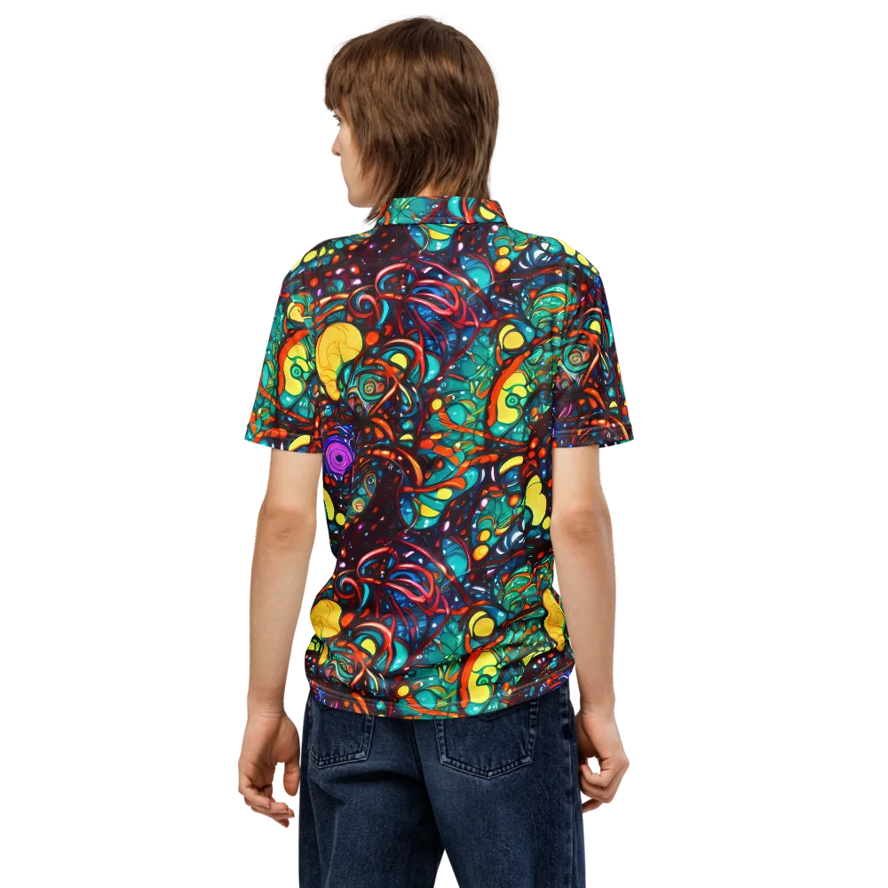 Ember Lagoon on Men's Slim Fit Polo Shirt — Back