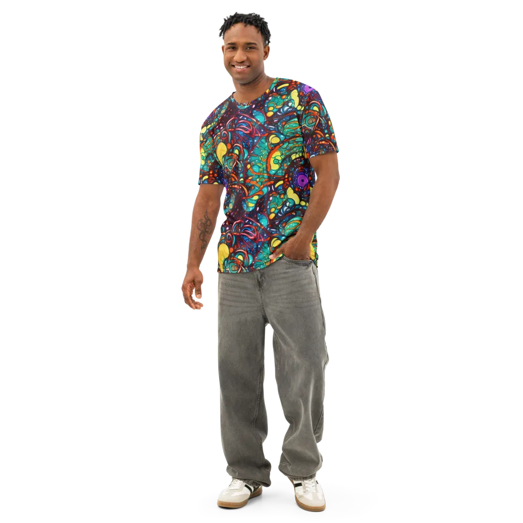 Ember Lagoon on Men's Cotton Crew Neck T-Shirt — Front
