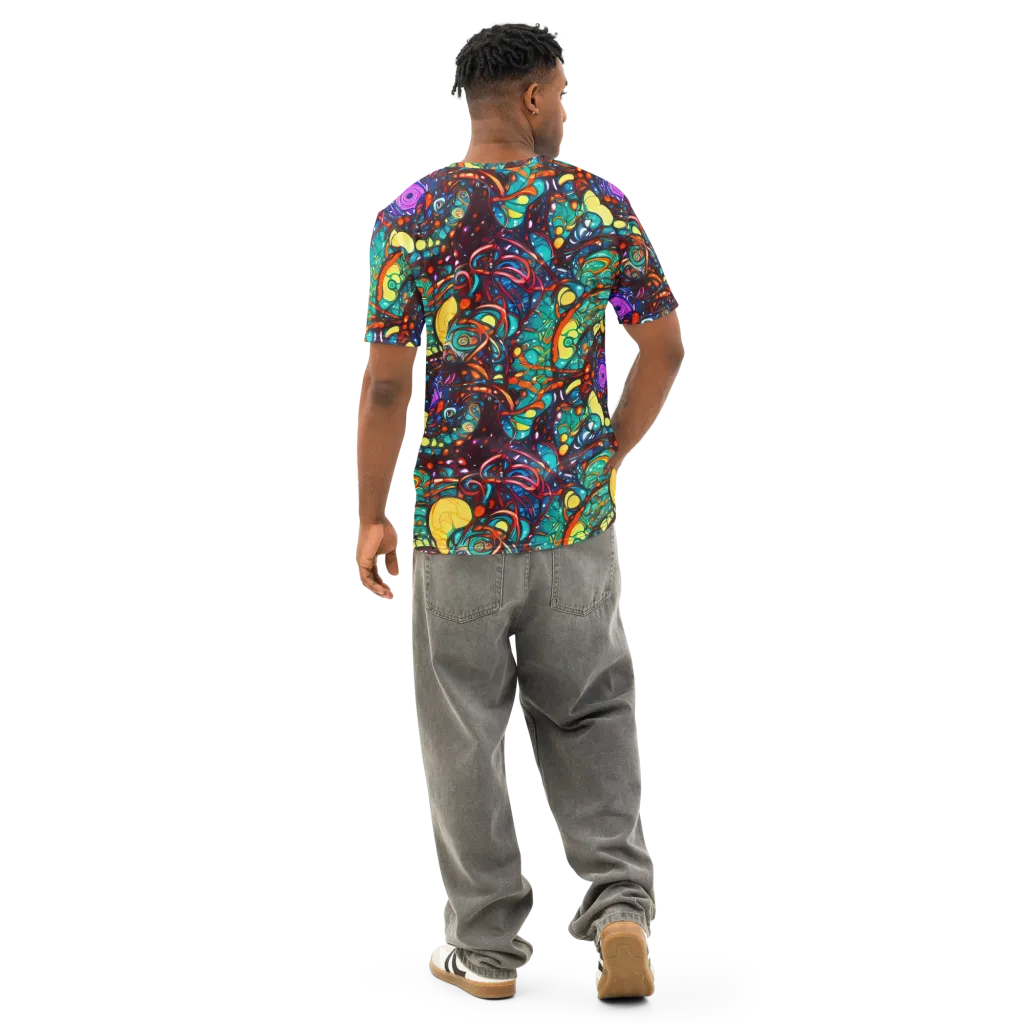 Ember Lagoon on Men's Cotton Crew Neck T-Shirt — Back