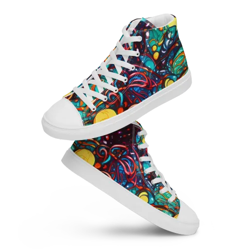 Ember Lagoon on a Men's High Top Canvas Shoes