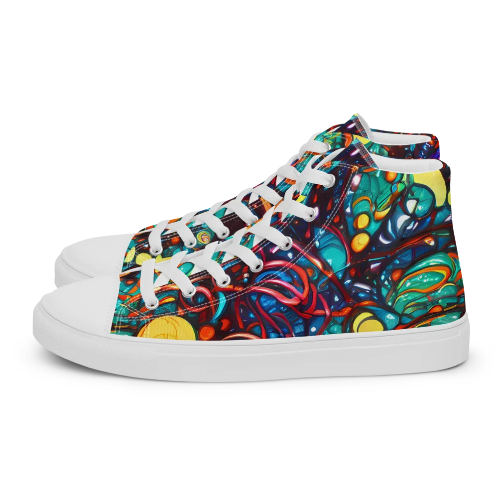 Ember Lagoon on Women's High Top Canvas Shoes — Left