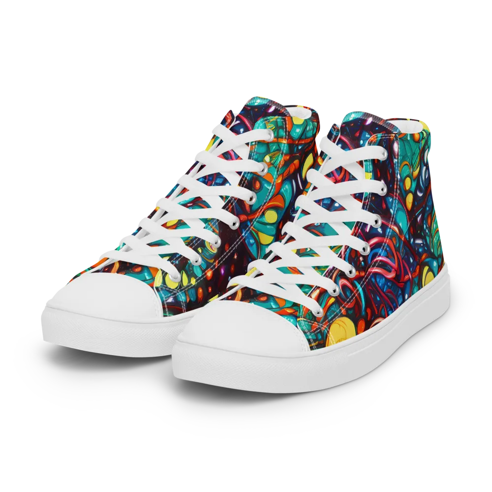 Ember Lagoon on Women's High Top Canvas Shoes — Left Front
