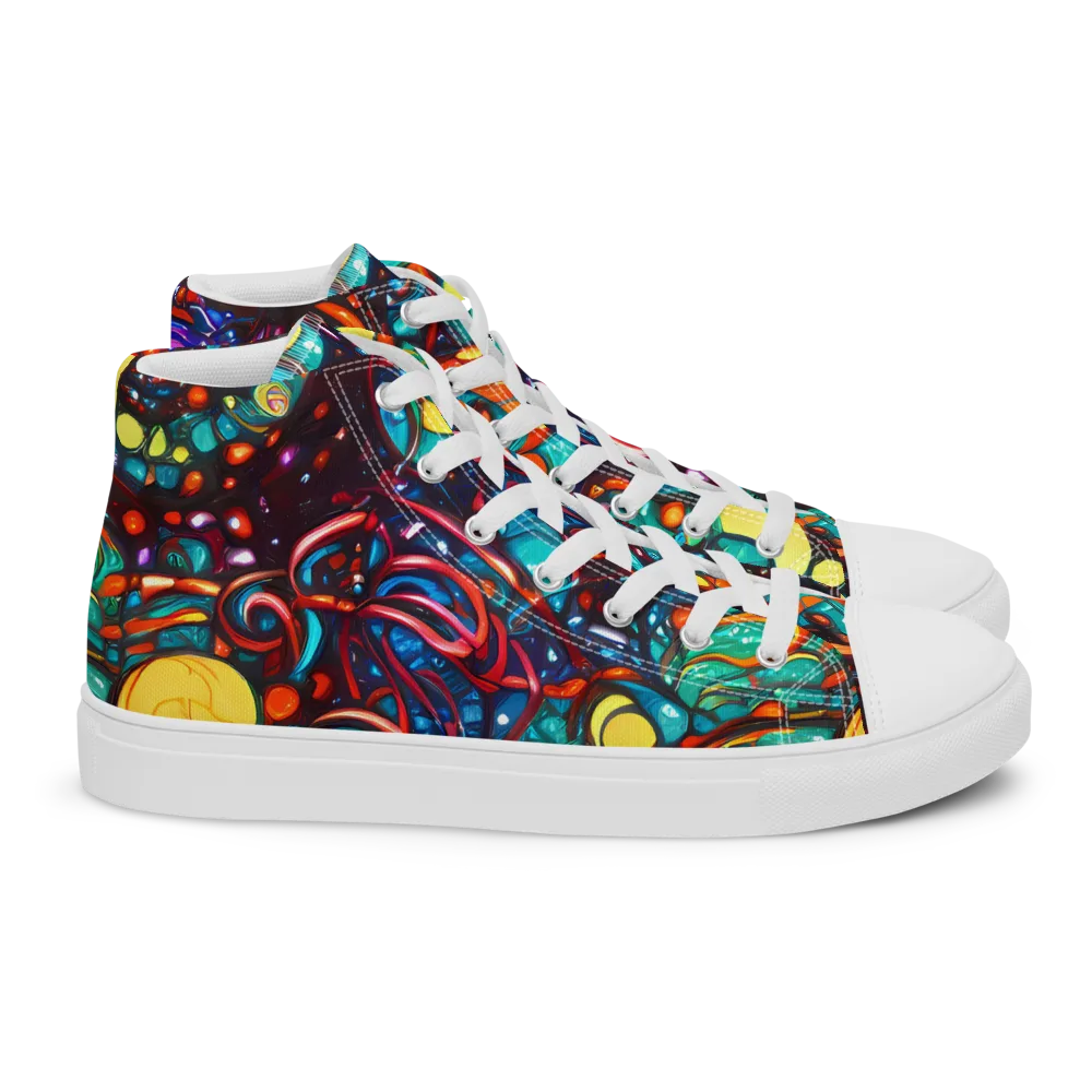 Ember Lagoon on Women's High Top Canvas Shoes — Right