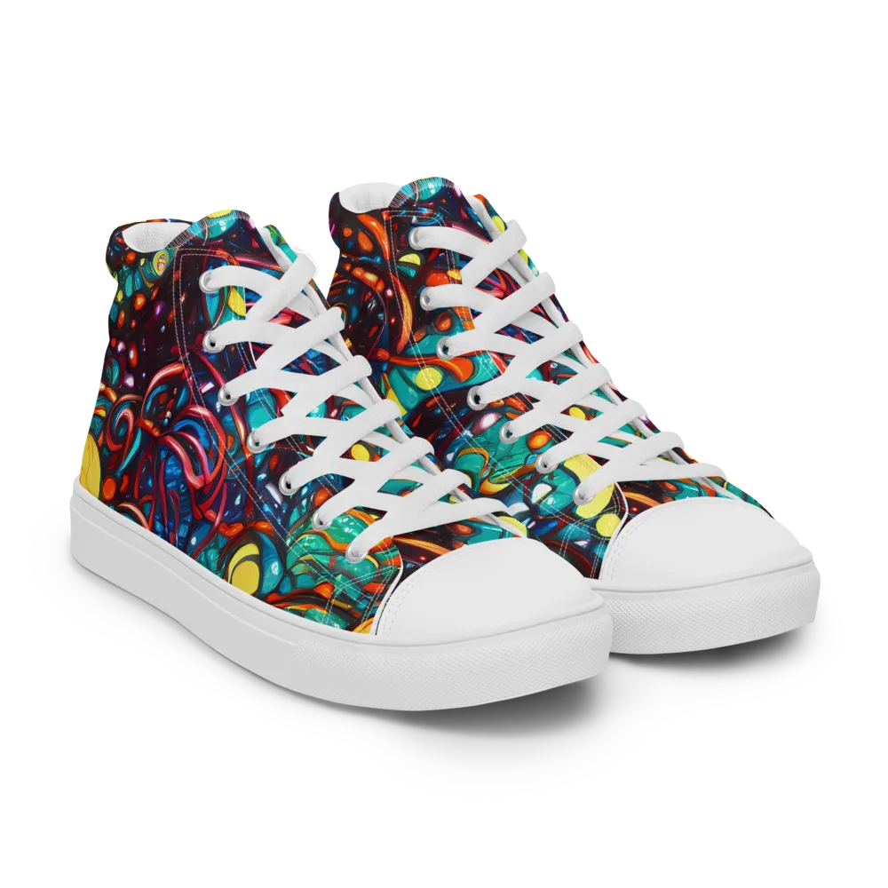 Ember Lagoon on Women's High Top Canvas Shoes — Right Front