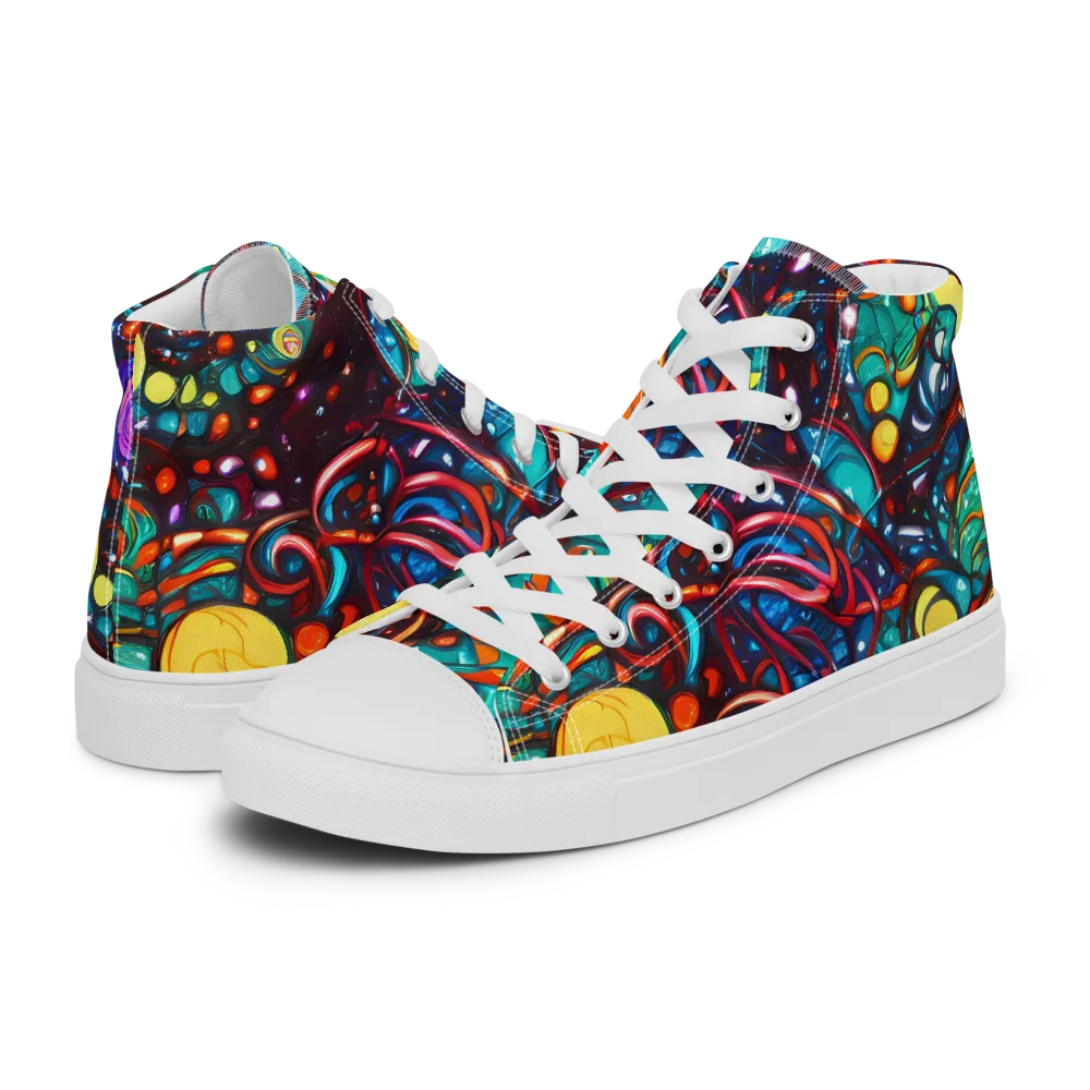 Ember Lagoon on Women's High Top Canvas Shoes — Left