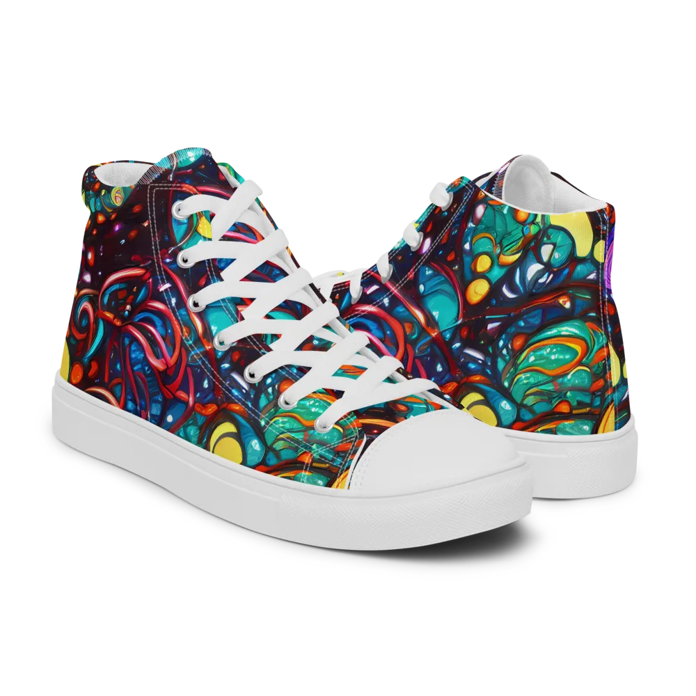 Ember Lagoon on Women's High Top Canvas Shoes — Right