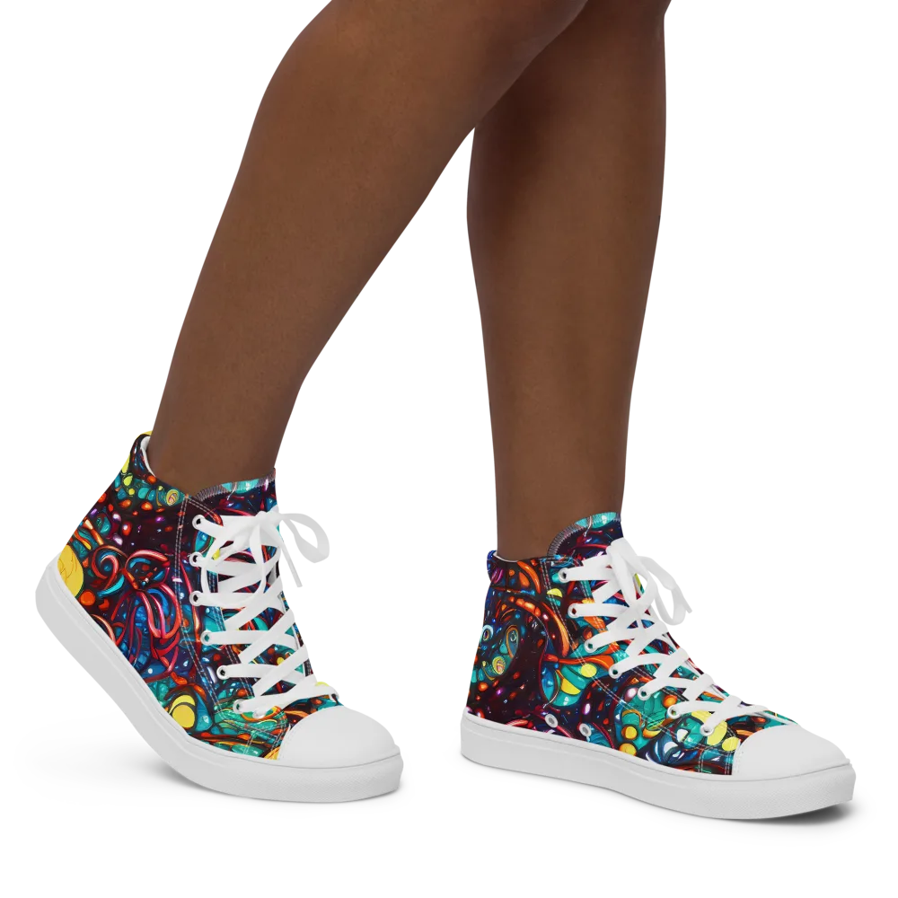 Ember Lagoon on Women's High Top Canvas Shoes — Right