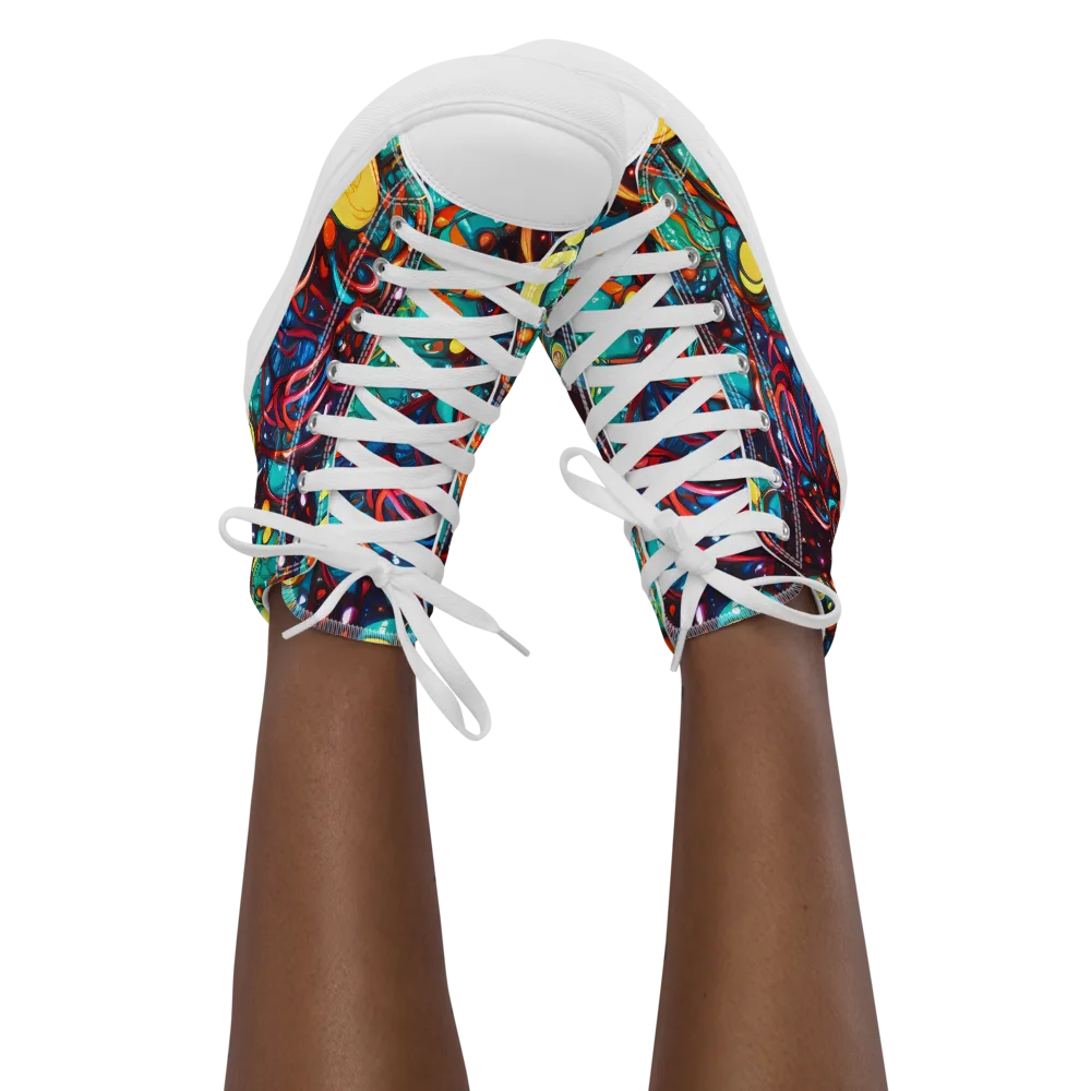 Ember Lagoon on Women's High Top Canvas Shoes — Front