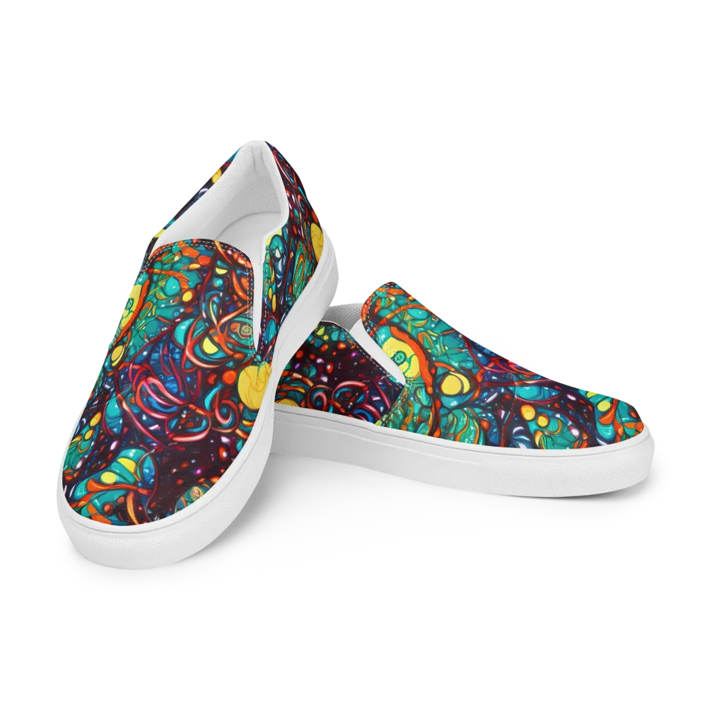 Ember Lagoon on Men's Slip-On Canvas Shoes — Left Front