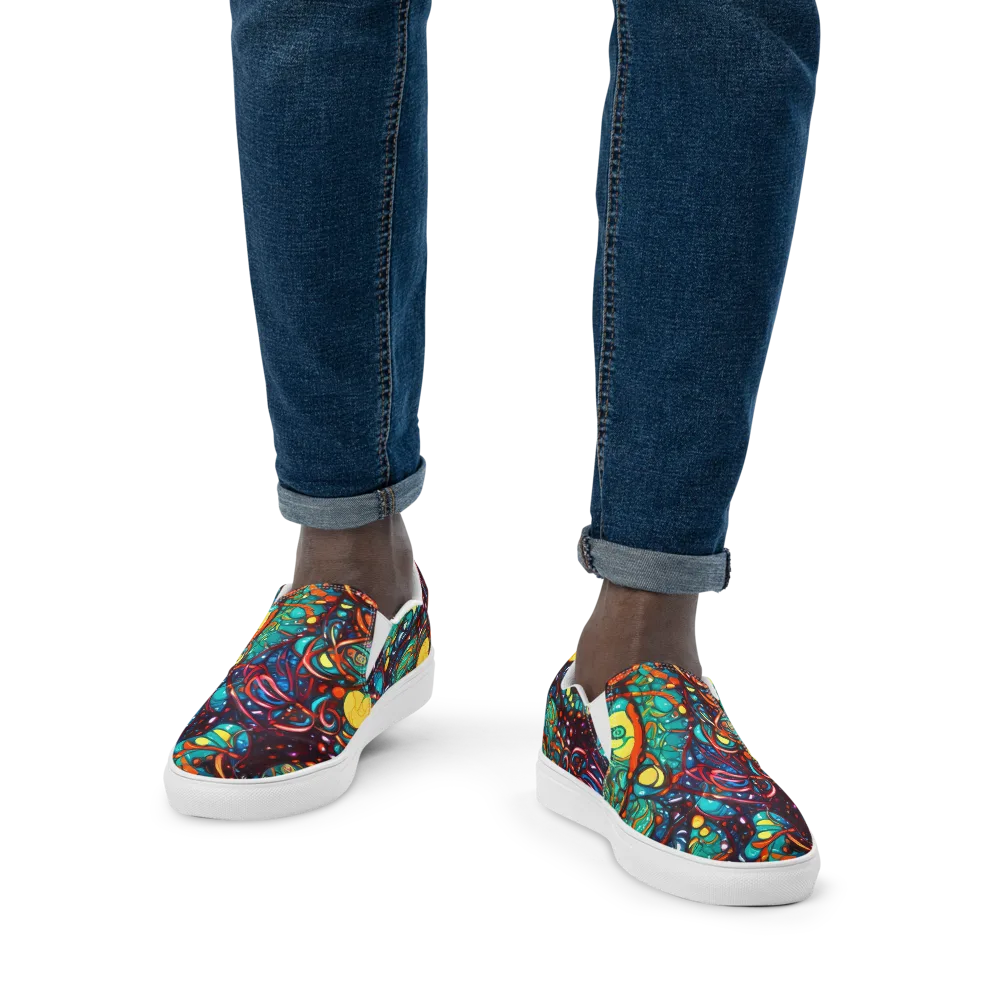 Ember Lagoon on Men's Slip-On Canvas Shoes — Front