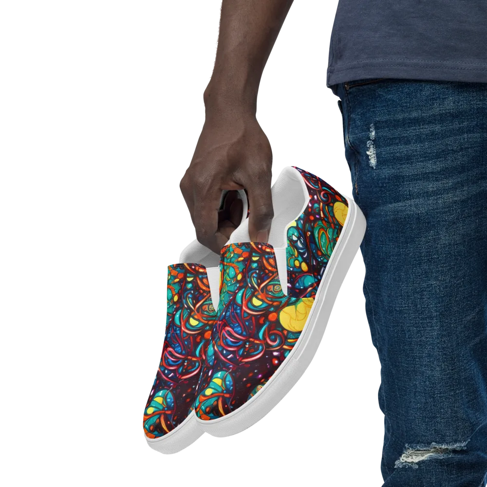 Ember Lagoon on Men's Slip-On Canvas Shoes — Left Front