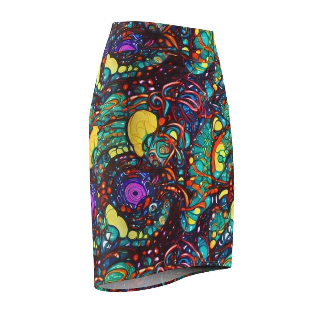 Ember Lagoon on Pencil Skirt — Front Side