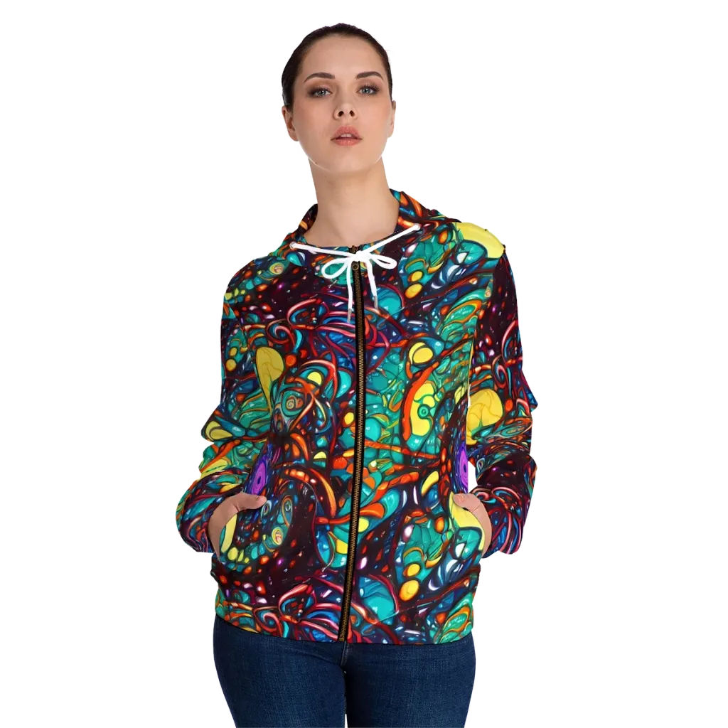 Ember Lagoon on Women's Full-Zip Hoodie — Front On Person