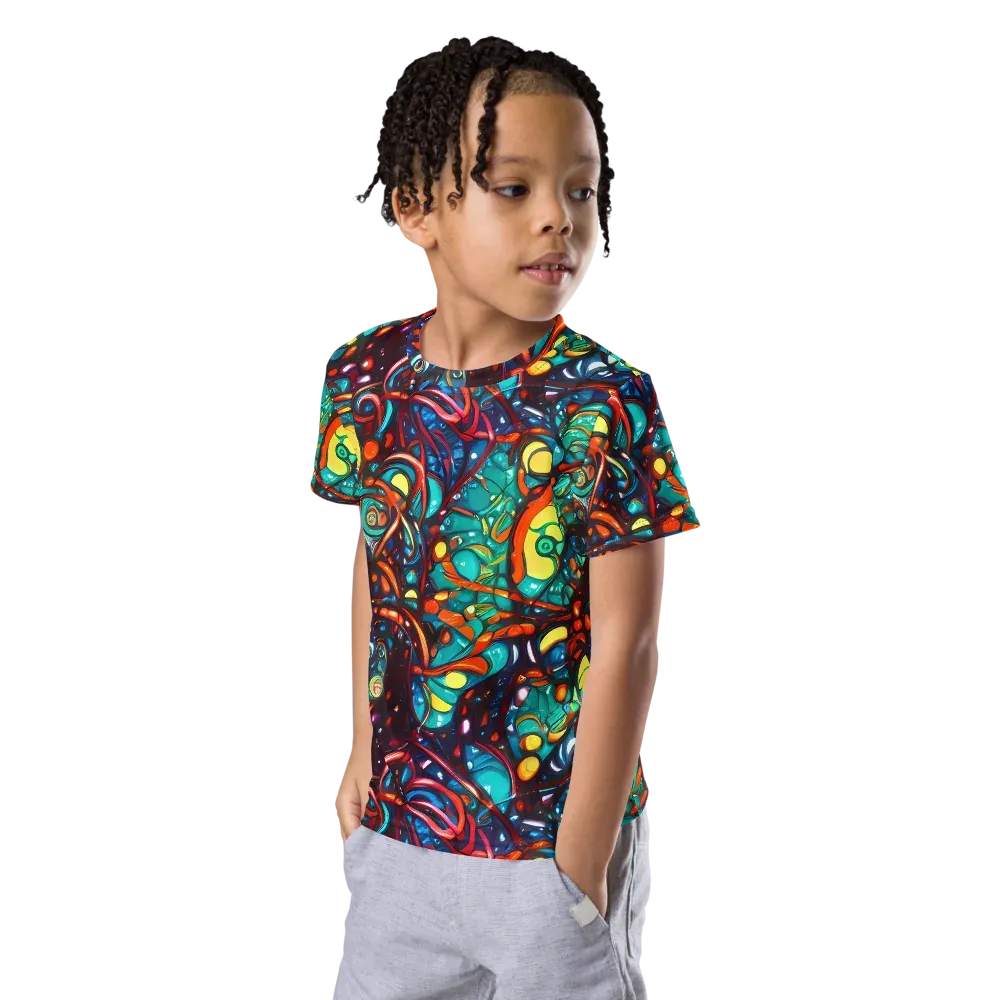 Ember Lagoon on Kids Crew Neck T-Shirt — Left Front