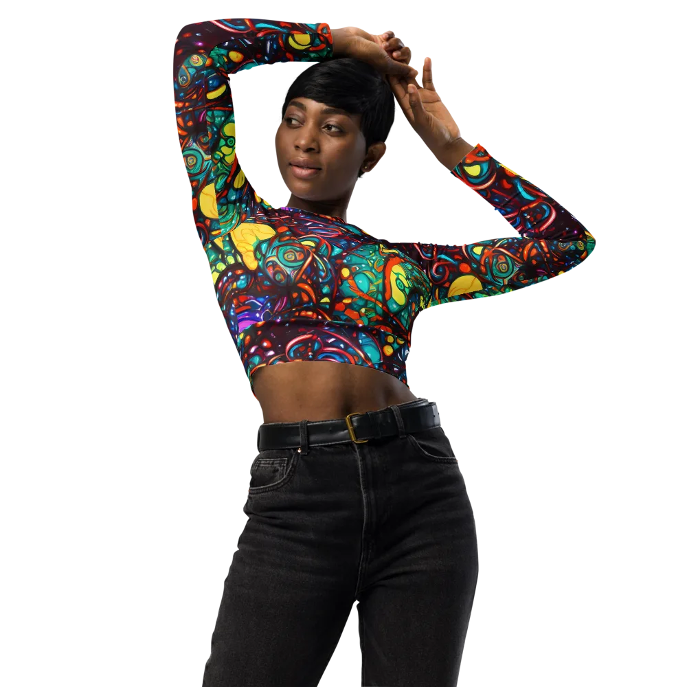 Ember Lagoon on Long Sleeve Crop Top — Front