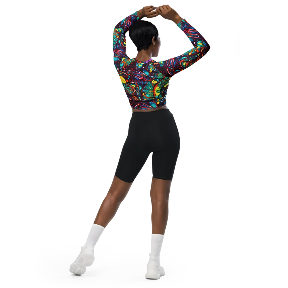Ember Lagoon on Long Sleeve Crop Top — Back
