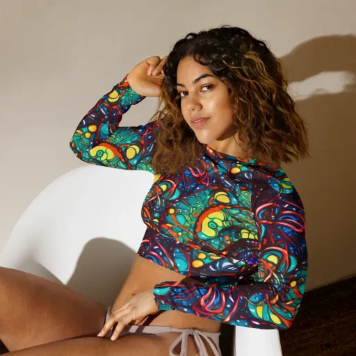 Ember Lagoon on a Long Sleeve Crop Top