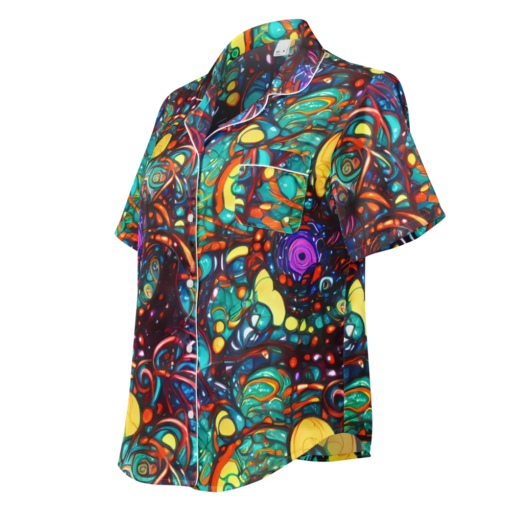Ember Lagoon on Women's Short Sleeve Pajama Top — Left Front