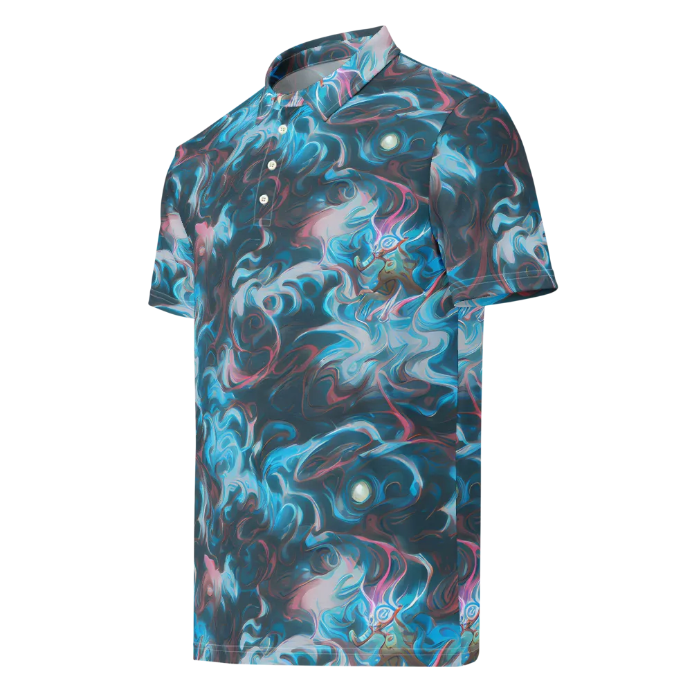 Blue Opal Storm on Men's Slim Fit Polo Shirt — Left Front