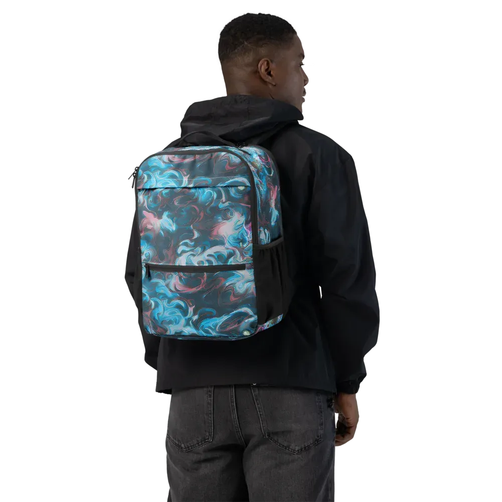 Blue Opal Storm on Utility Backpack — Back