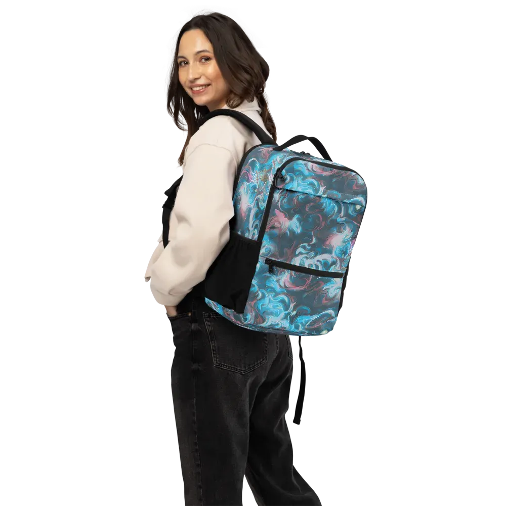 Blue Opal Storm on Utility Backpack — Back
