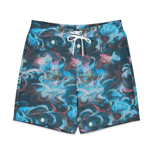 Blue Opal Storm on a Men's Board Shorts