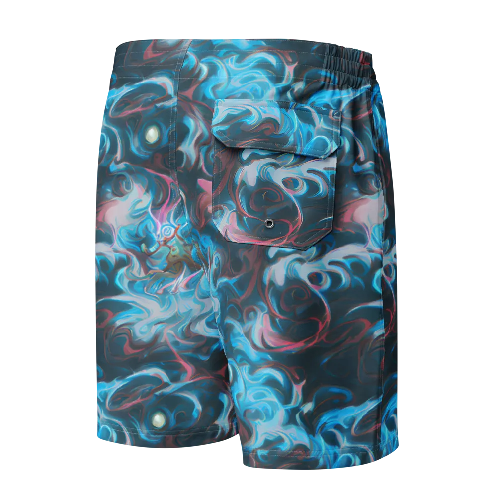 Blue Opal Storm on Men's Board Shorts — Back