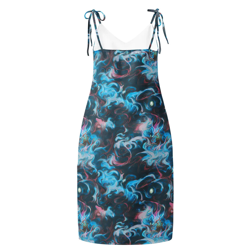 Blue Opal Storm on Slip Dress — Back