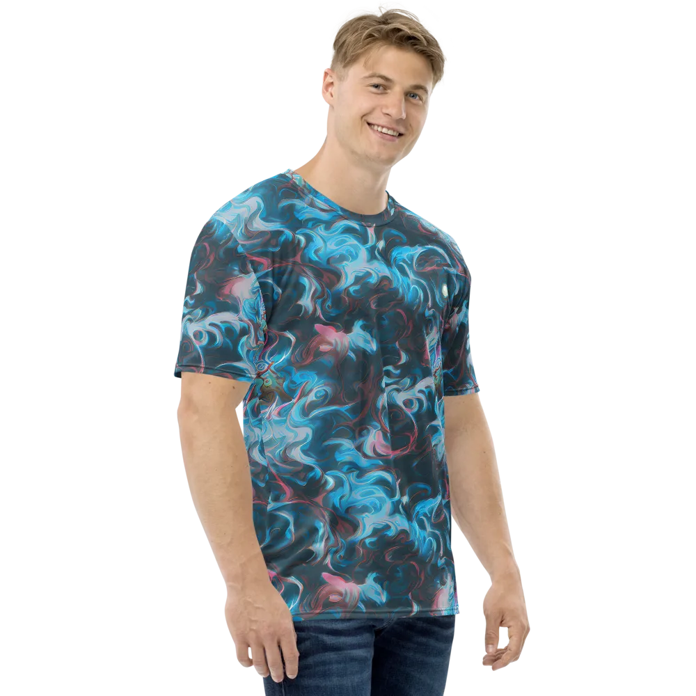 Blue Opal Storm on Men's Crew Neck T-Shirt — Right